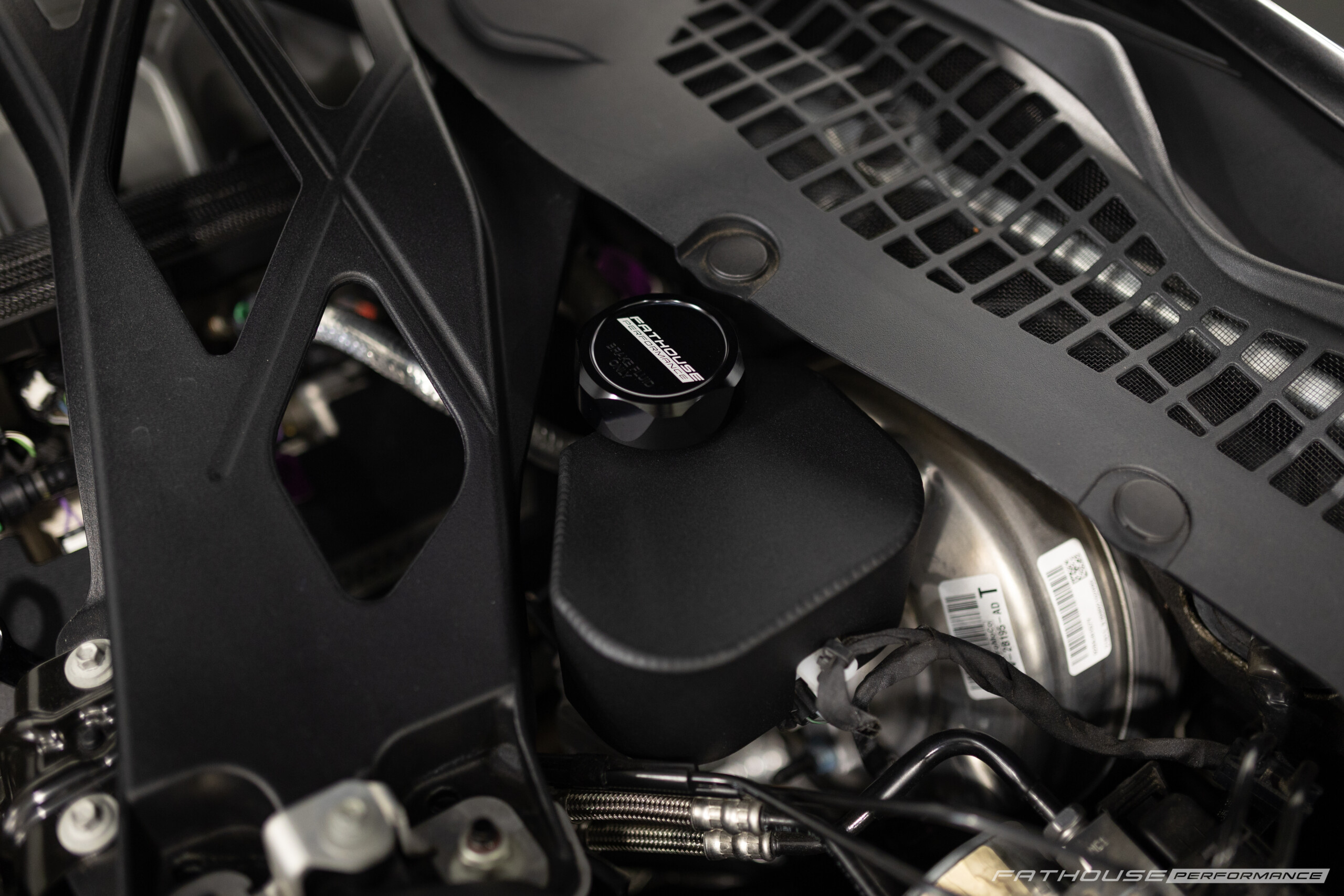 Fathouse Performance Billet Brake Reservoir Cap Black Installed