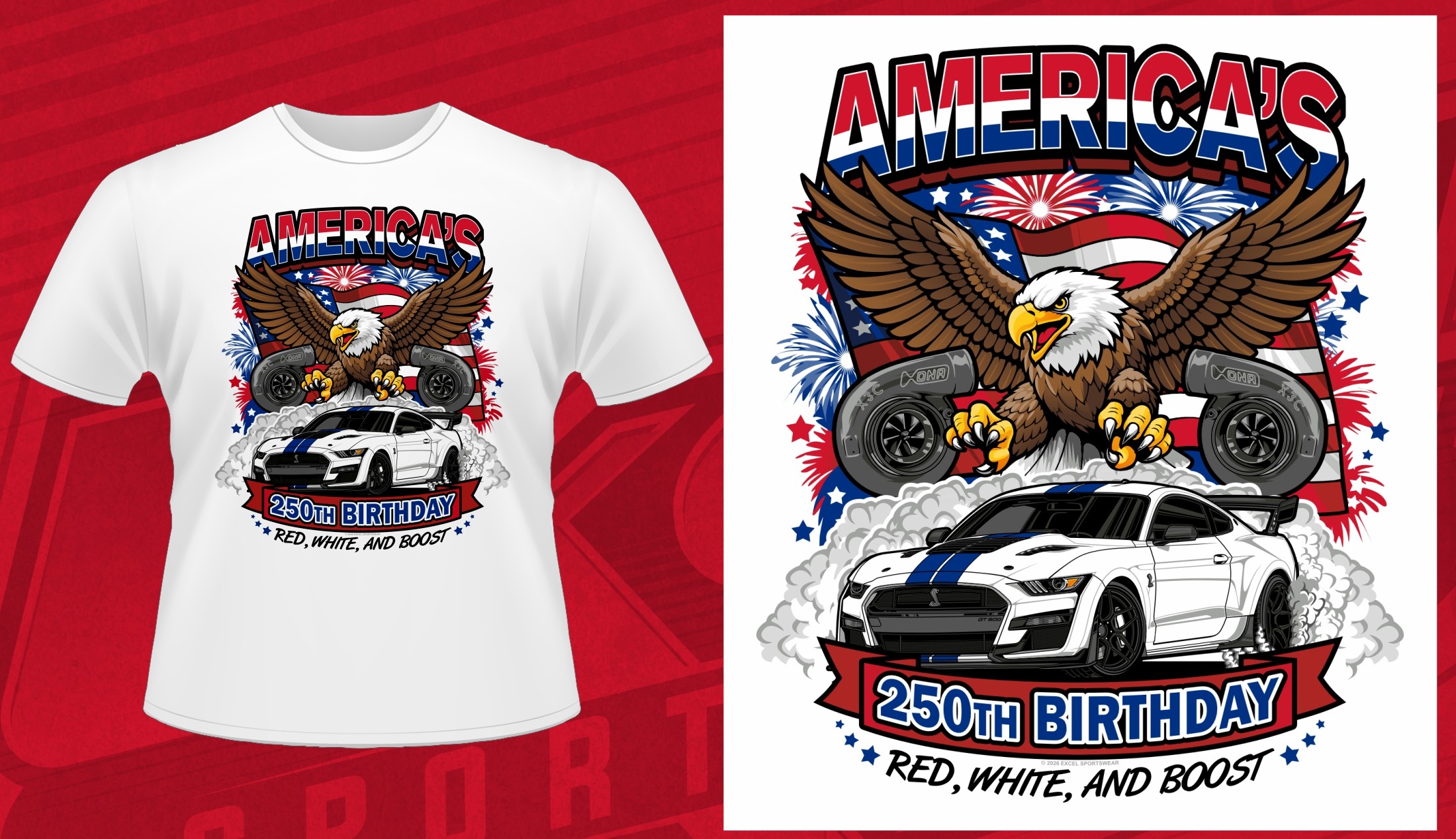 Fathouse Performance T-Shirt "Red White and Boost" - Image 2